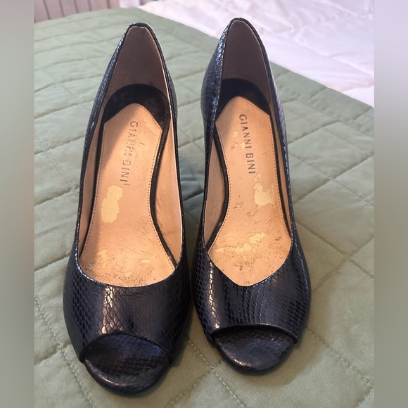 Gianni Bini Shoes - Black peep toe wedge heels size 6.5